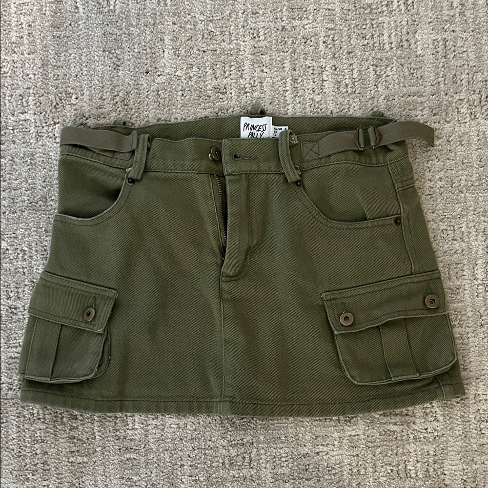 Princess Polly Green Mini cargo Skirt with Pockets